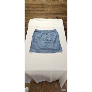 Lands End Chambray Skort Denim Elastic Waist Size 16